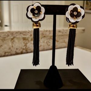 kate spade New York flower tassel earrings